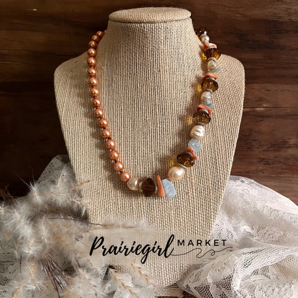 Hand Crafted Jewelry - Handmade Beaded Coastal Style Necklace - Hand Crafted Beaded Necklace